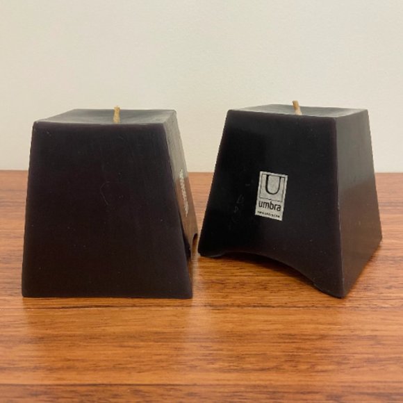 Umbra Purple/Eggplant Large Block Candles ~ Set of 2 - Picture 5 of 9
